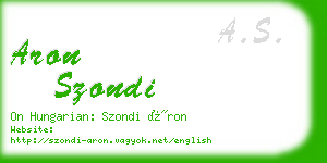 aron szondi business card